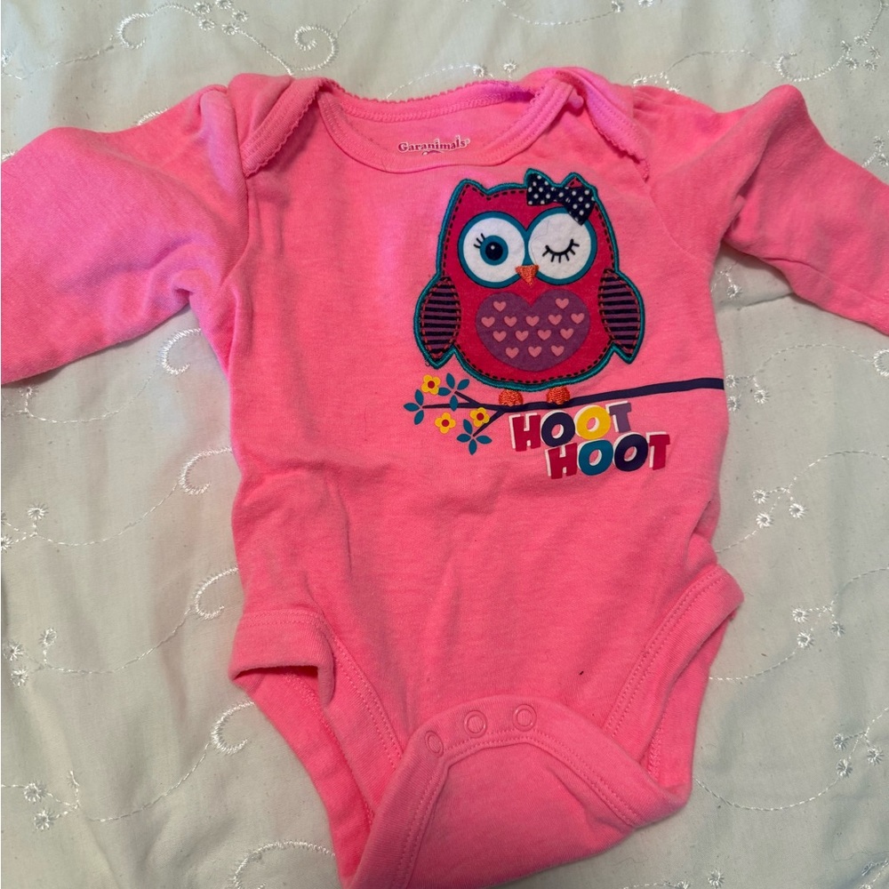 Caramel Pink Hoot Owl Bodysuit